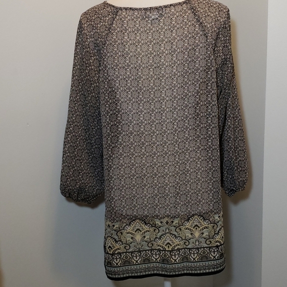 LIZ Claiborne Sheer Tunic Pheasant Top L EUC - Picture 2 of 8